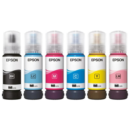 Epson 108 EcoTank Ink Series | 6-Color Dye Ink Bottles for High-Quality Photo Printing