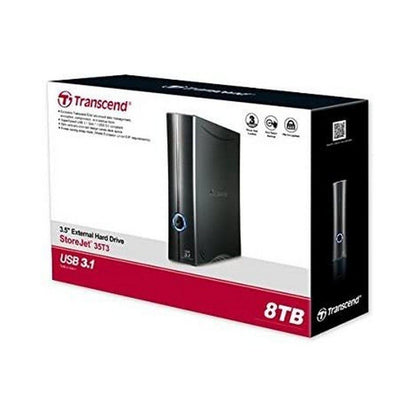 Transcend StoreJet 35T3 | Desktop External Hard Drive | USB 3.1 Gen 1, One-Touch Backup (4TB / 8TB)