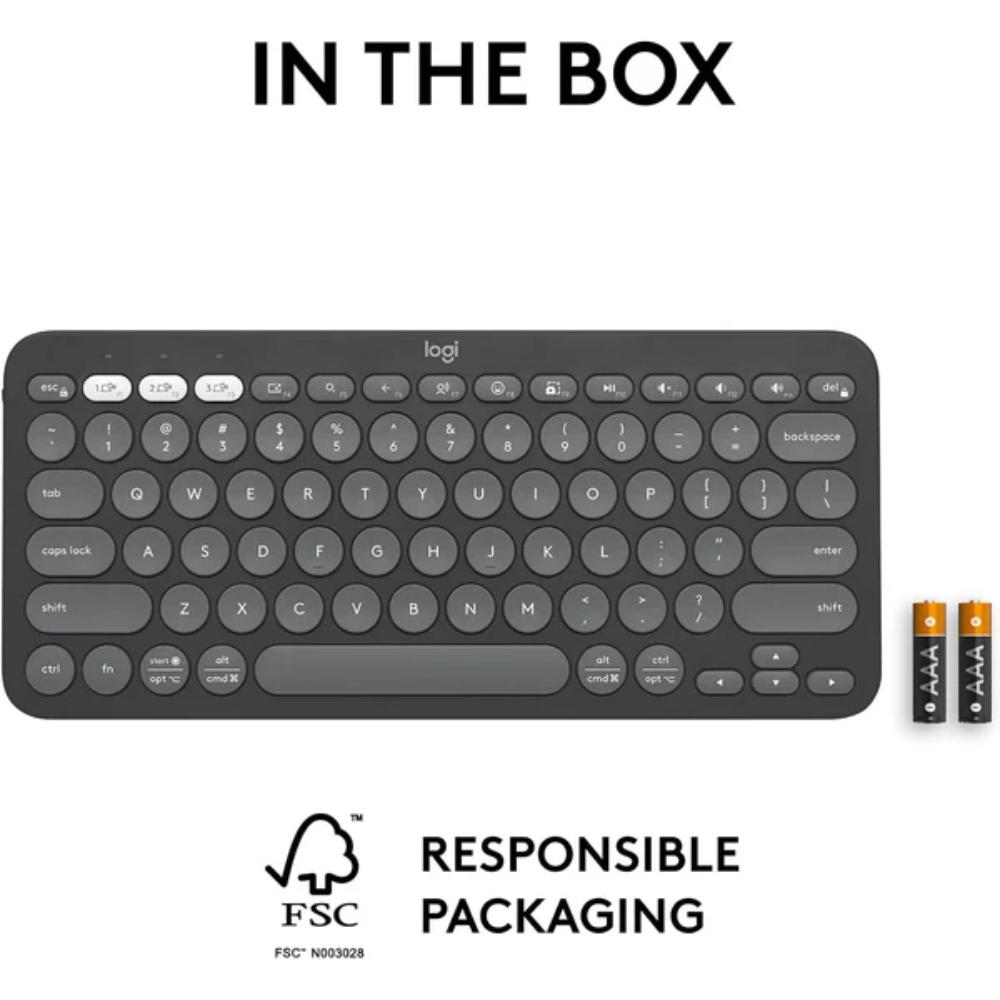 Logitech K380s Pebble Keys 2 Bluetooth Wireless Keyboard | Multi-Device Bluetooth | Easy-Switch | Quiet Typing | Up to 36-Month Battery Life