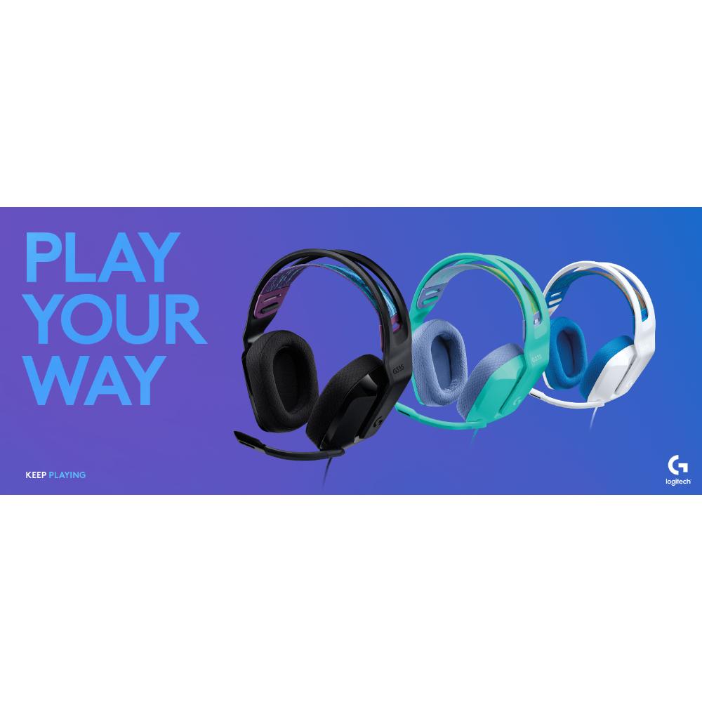 Logitech G335 Wired Gaming Headset | 3.5mm | 40mm Drivers | Lightweight 240g | Suspension Headband | Cardioid Microphone | PC, Xbox, PlayStation, Nintendo Switch & Mobile
