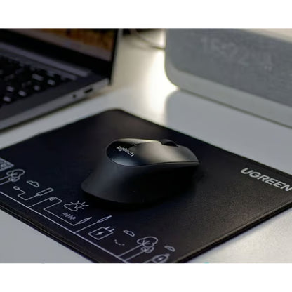 UGREEN CY016 Non-Slip Rubber Mouse Pad 40405 | 260 × 210mm | Smooth Fabric Surface | Natural Rubber Base | Black | Compact & Lightweight