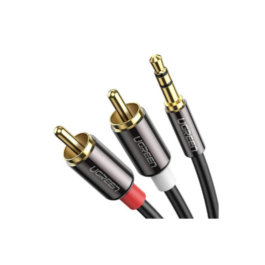 UGREEN 10590 3.5mm to 2RCA Audio Cable | 10FT / 3M | Male to Male Stereo Audio Cable | Gold-Plated Connectors | Pure Copper