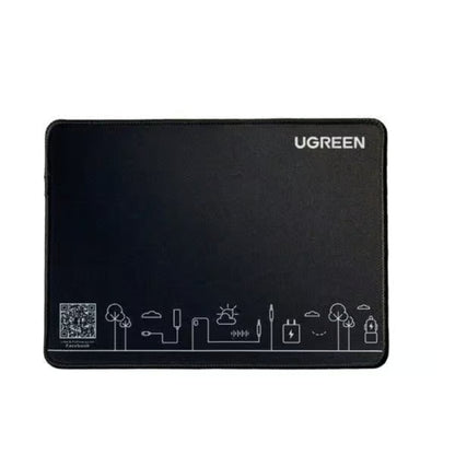 UGREEN CY016 Non-Slip Rubber Mouse Pad 40405 | 260 × 210mm | Smooth Fabric Surface | Natural Rubber Base | Black | Compact & Lightweight