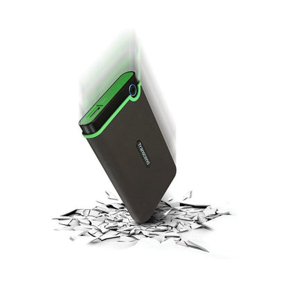 Transcend StoreJet 25M3 | Rugged Portable External Hard Drive | USB 3.1 Gen 1, Anti-Shock, One-Touch Backup (1TB / 2TB / 4TB)
