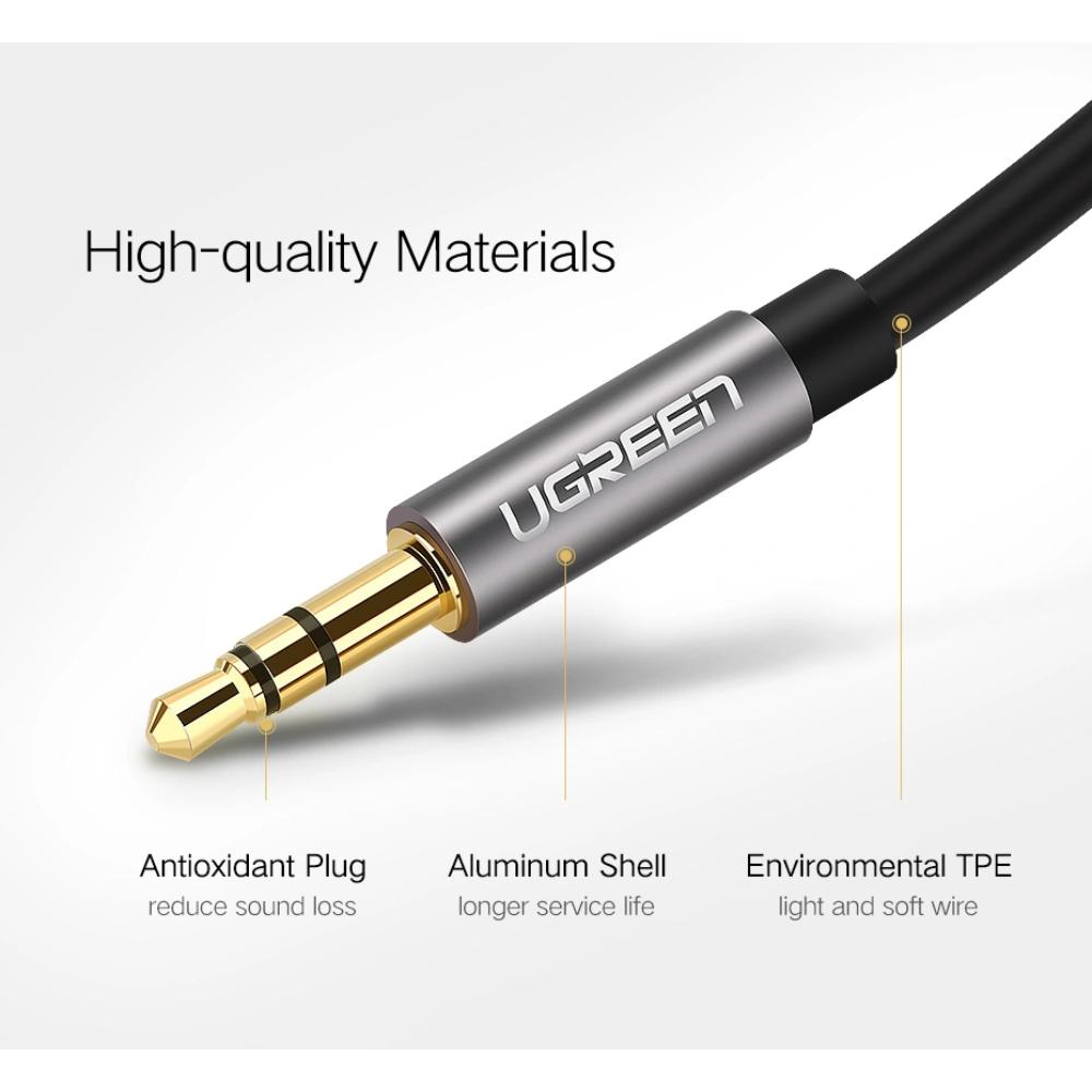 UGREEN AV119 | 3.5mm Male to Male AUX Audio Cable | 1M / 2M / 3M | Gold-Plated Connectors