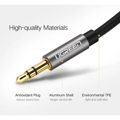 UGREEN AV119 | 3.5mm Male to Male AUX Audio Cable | 1M / 2M / 3M | Gold-Plated Connectors