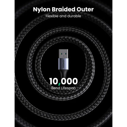 UGREEN US373 USB 3.0 Type-A to Type-A Male-to-Male Cable | 1 m & 2 m | Nylon Braided | 5 Gbps