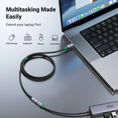 UGREEN US372 30205 USB-C Extension Cable | USB 3.2 Gen 2 | 10Gbps | 100W Fast Charging | 4K@60Hz | Type-C Male to Female | 3FT