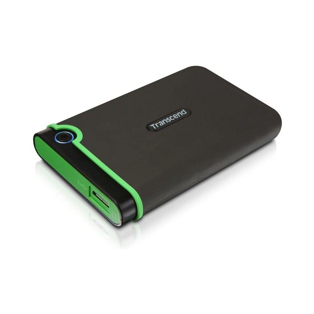 Transcend StoreJet 25M3 | Rugged Portable External Hard Drive | USB 3.1 Gen 1, Anti-Shock, One-Touch Backup (1TB / 2TB / 4TB)