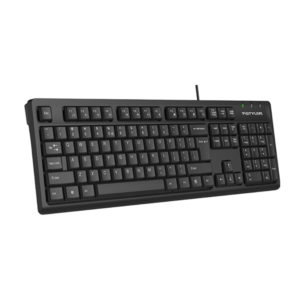 A4Tech FK12 Fstyler | USB Wired Keyboard, Slim Design, Spill-Resistant, Quiet Typing