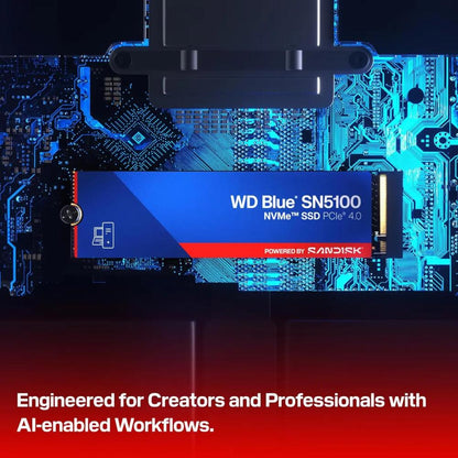 WD Blue SN5100 NVMe™ SSD | PCIe Gen 4.0 | Up to 7100MB/s | M.2 2280 | 500GB / 1TB / 2TB / 4TB