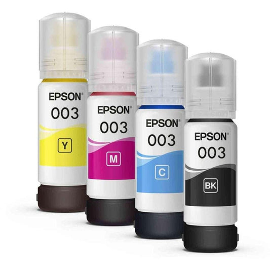 Epson 003 Ink Bottle 65ml (4-Color Set) | Genuine Ink for EcoTank Printers