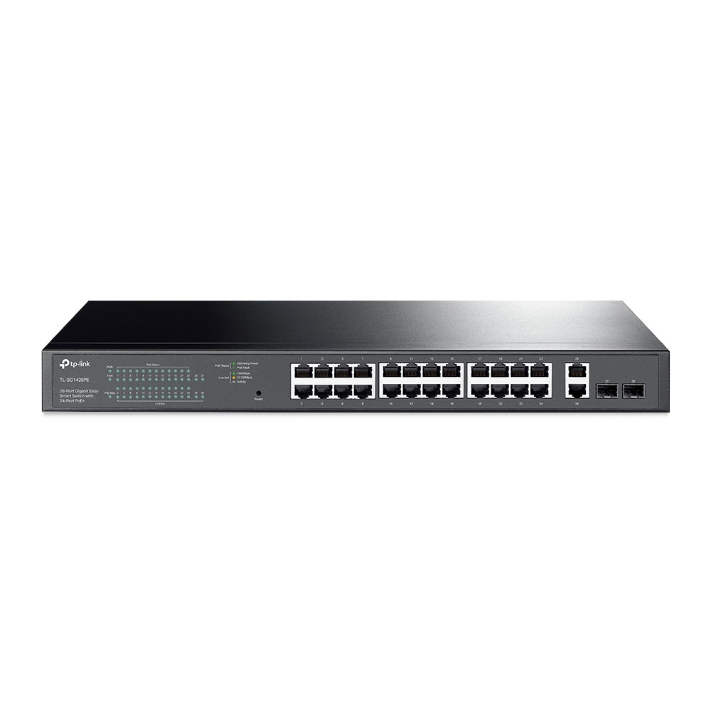 TP-Link TL-SG1428PE 28-Port Gigabit Easy Smart Switch with 24-Port PoE+ | High-Density PoE+, Smart Traffic Control, and Surveillance-Ready Reliability