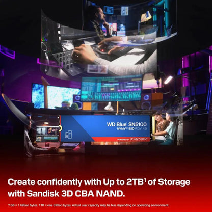 WD Blue SN5100 NVMe™ SSD | PCIe Gen 4.0 | Up to 7100MB/s | M.2 2280 | 500GB / 1TB / 2TB / 4TB