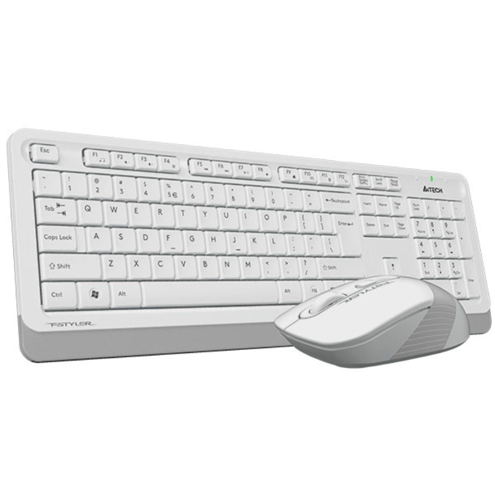 A4Tech FG1010S Fstyler | 2.4G Wireless Keyboard & Mouse Combo, Silent Click, Compact Design