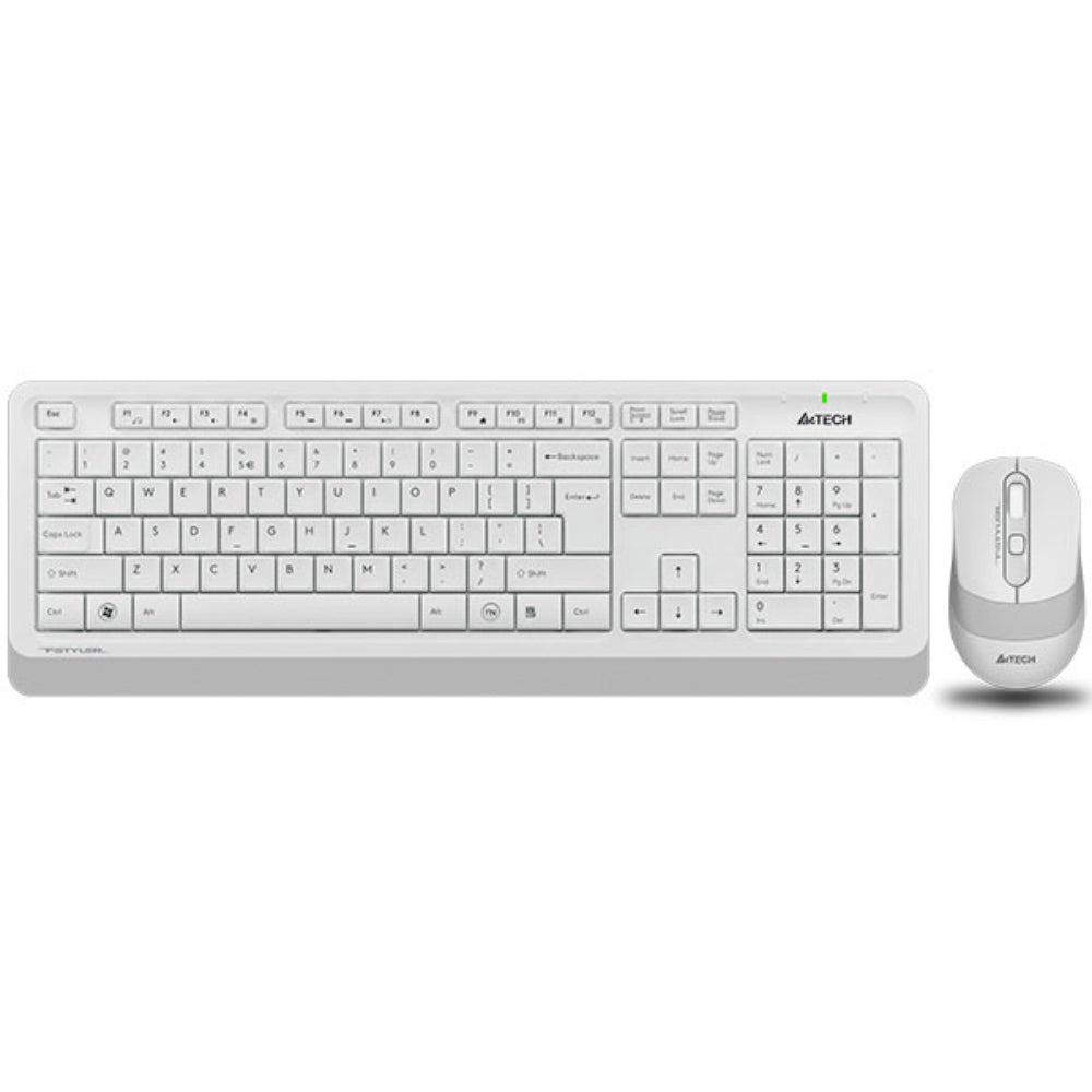 A4Tech FG1010S Fstyler | 2.4G Wireless Keyboard & Mouse Combo, Silent Click, Compact Design
