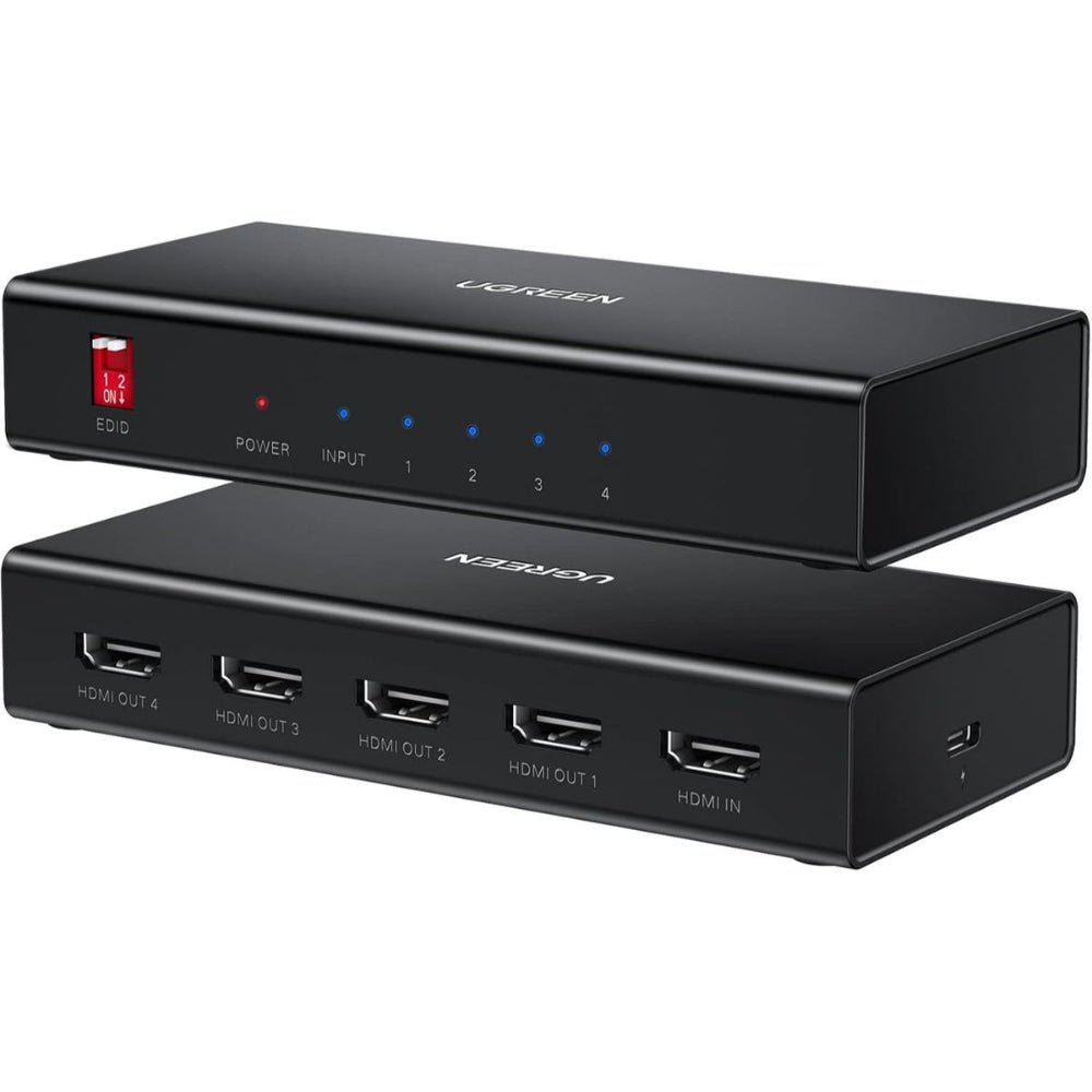 UGREEN 90806 HDMI Splitter | 1 In 4 Out, 4K@60Hz, HDMI 2.0, 18Gbps, HDCP 2.2