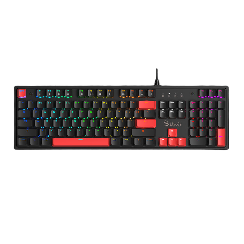 Bloody S520N Mechanical Gaming Keyboard | BLMS Red Switch, Hot-Swappable, Neon Backlit, USB, US Layout