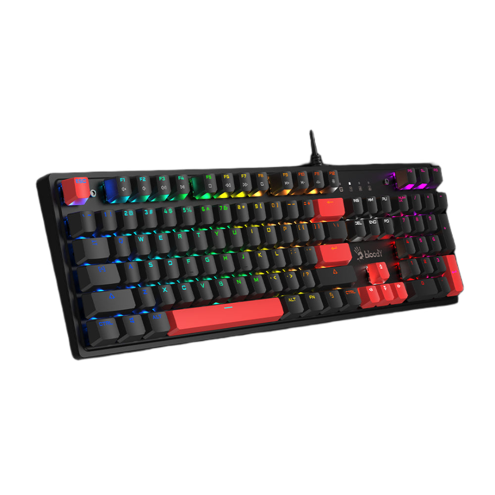 Bloody S520N Mechanical Gaming Keyboard | BLMS Red Switch, Hot-Swappable, Neon Backlit, USB, US Layout