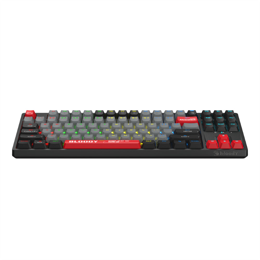 Bloody RGB BLMS TKL Mechanical Keyboard | 75% (87+1 Keys), Red Switch, Compact, RGB, USB, Energy Red, US Layout