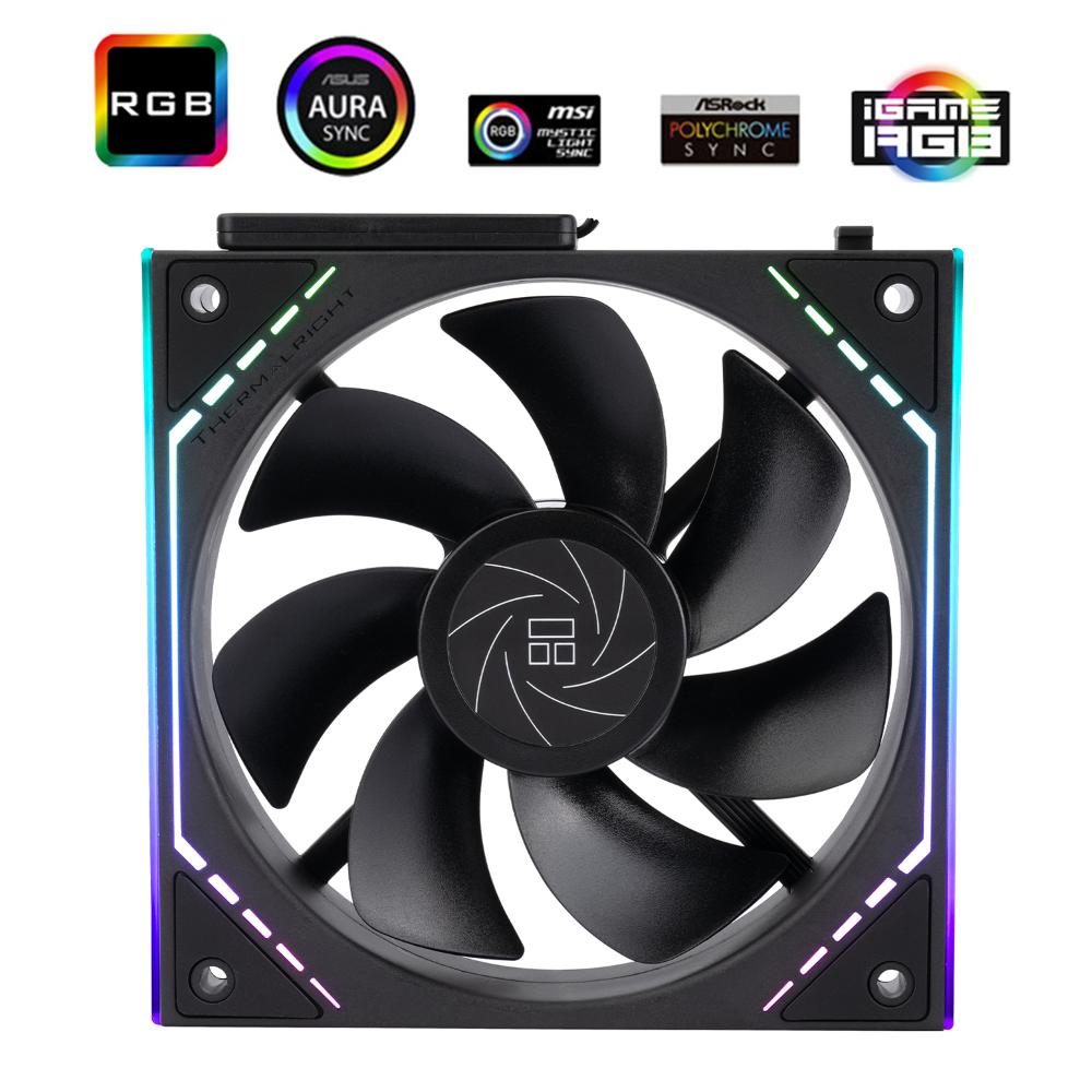 Thermalright TL-M12QR X3 120mm ARGB Fan Black & White | 3-Pack | 1500RPM PWM | 47.6 CFM | 1.31mm H₂O | 5V ARGB | S-FDB