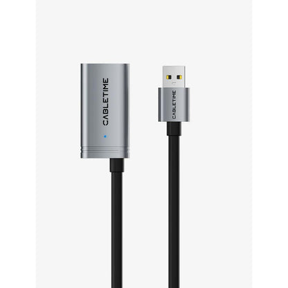 CABLETIME CA19 | Active USB 2.0 A Male to A Female Extension Cable | 480Mbps Data Transfer | Aluminum Shell | Multiple Length Options