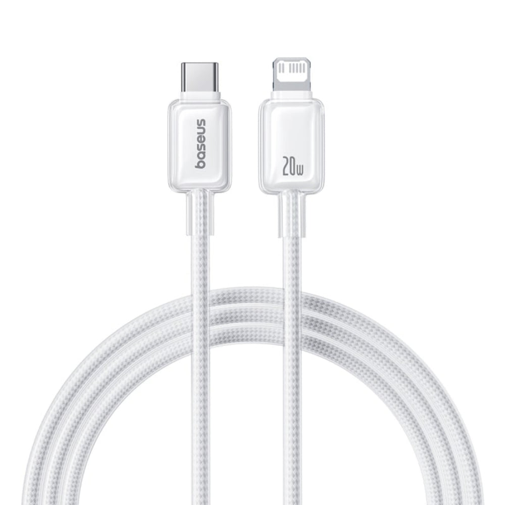 Baseus Crystal Shine Series | USB-C to Lightning Cable | 20W PD Fast Charging | 480Mbps Data | Braided | Glossy Metallic Finish | 1 Meter / 2 Meter | For iPhone, iPad, AirPods