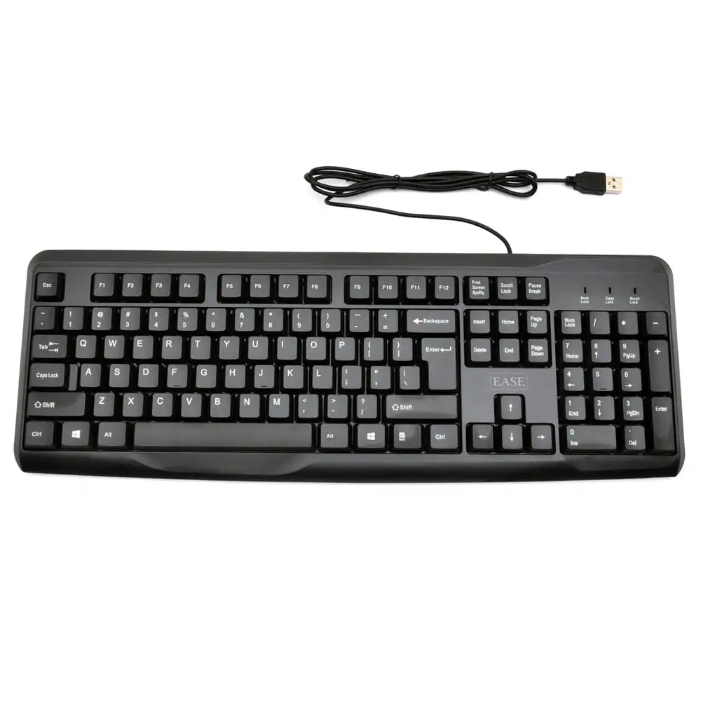 EASE EK100 Wired Keyboard | Durable, Comfortable, and Reliable
