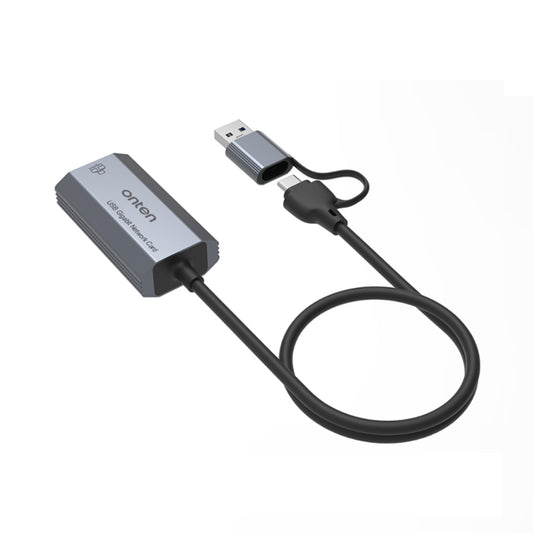 Onten UE101 | USB 3.0 + Type-C to Gigabit LAN Adapter | 1000Mbps | Dual Interface | Plug & Play | For MacBook, Surface, Dell XPS, HP Spectre, USB-A &amp; USB-C Laptops/Tablets
