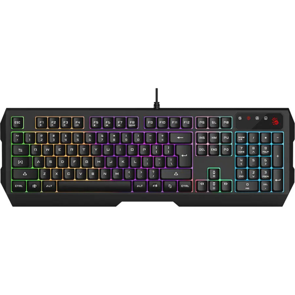 Bloody B135N Neon Illuminated Gaming Keyboard | USB Wired, RGB Backlit, Full Size, Black, US Layout