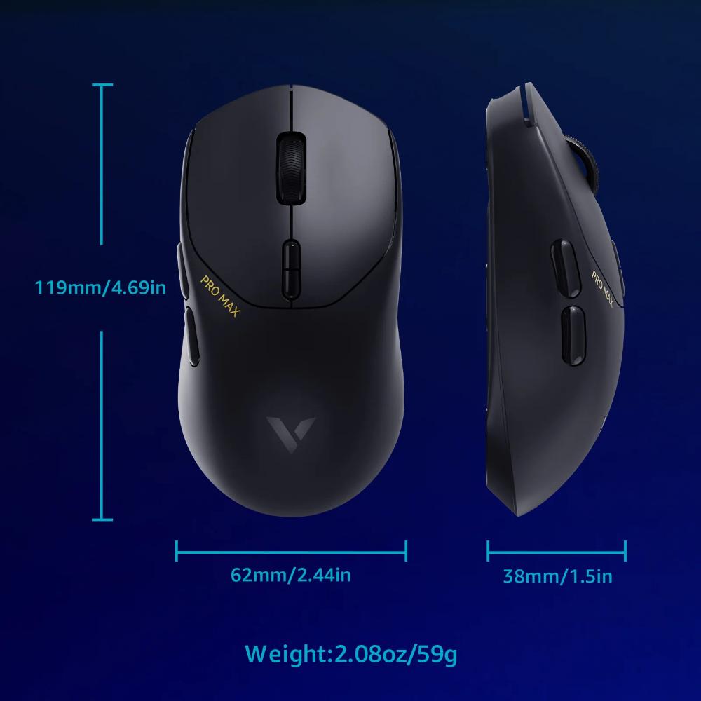 Rapoo VT1 Pro Max Wireless Gaming Mouse | 45,000 DPI | 8K Wired / 4K Wireless | 750 IPS | 50G Acceleration | 59g Ultralight | 60M Omron Switches