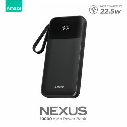 Amaze Nexus A230 | 10000mAh Power Bank (22.5W Fast Charging, LED Display, Dual Output, Type-C)