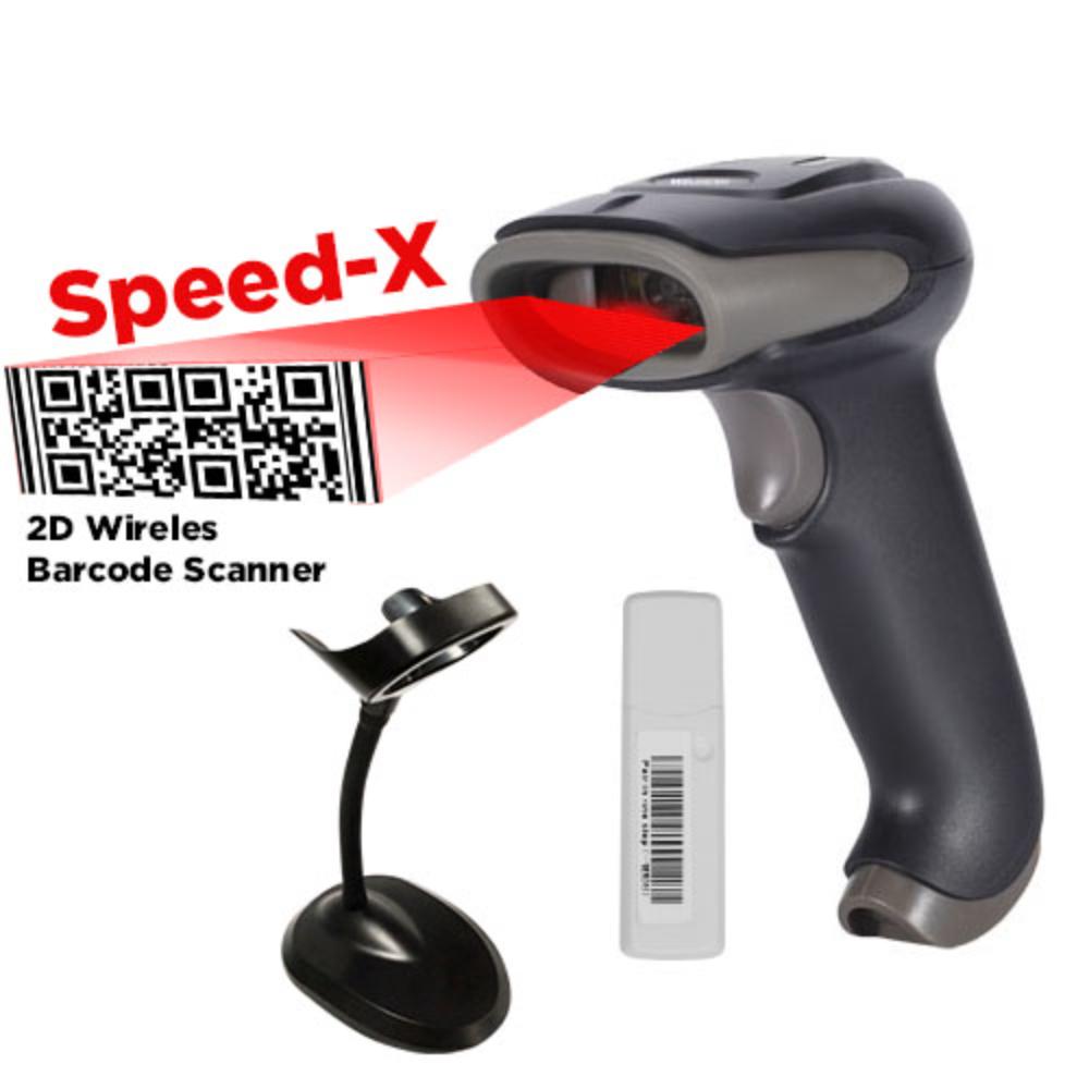 Speed-X 60D | 2D Wireless 2.4GHz Barcode Scanner with Stand | CMOS Imaging | 30m Range | Long Battery Life