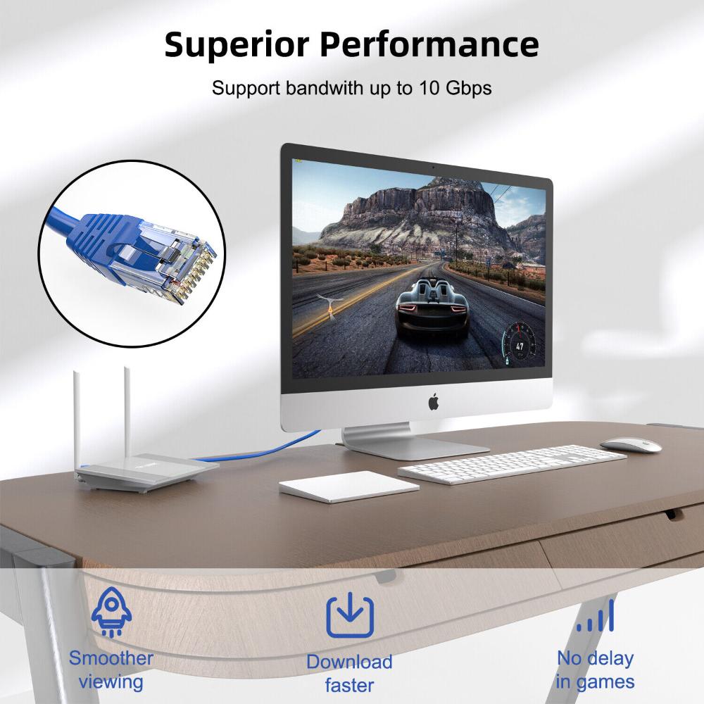 CAT6 UTP Ethernet LAN Cable | High-Speed RJ45 Network Patch Cable | Gigabit 1000Mbps | Up to 550MHz Bandwidth
