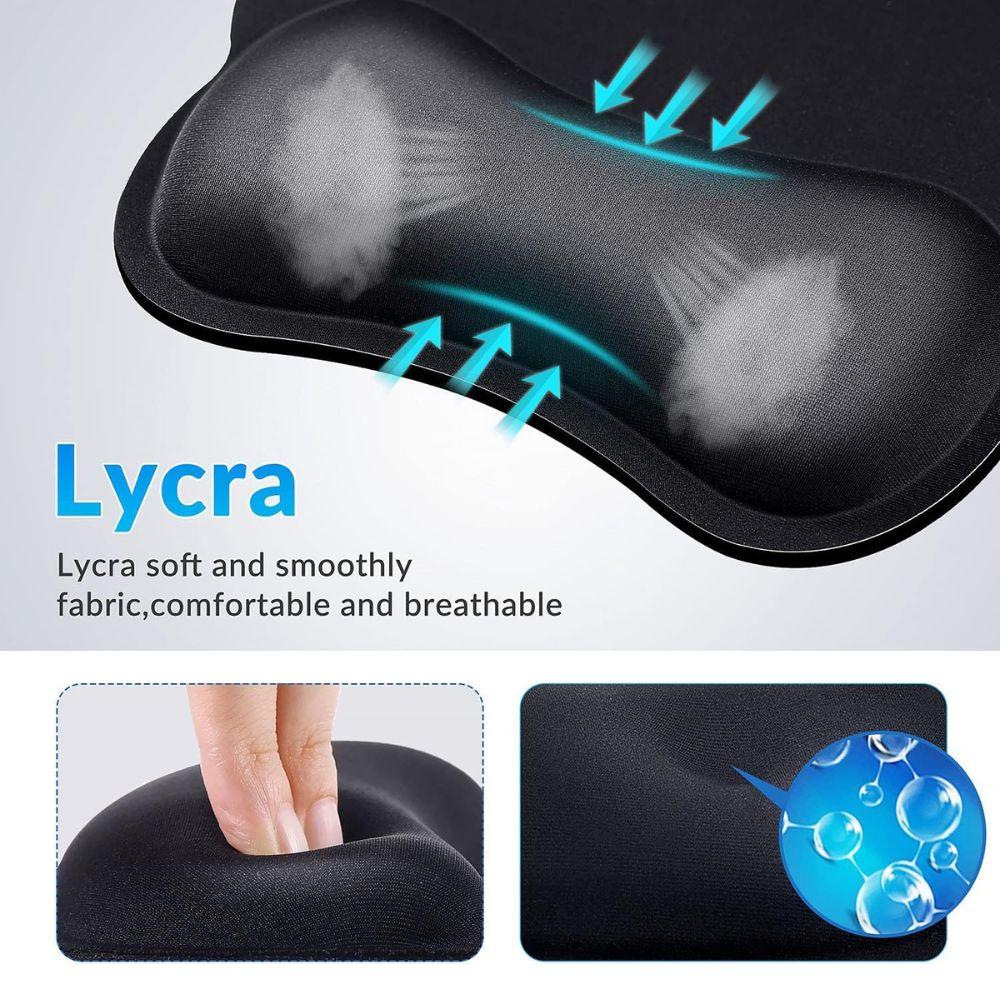 H08 Gel Mouse Pad with Memory Foam Wrist Rest | Ergonomic Anti-Slip Mouse Pad for Office & Gaming
