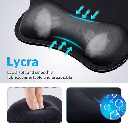 H08 Gel Mouse Pad with Memory Foam Wrist Rest | Ergonomic Anti-Slip Mouse Pad for Office & Gaming