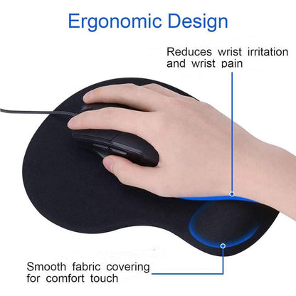 H18 Gel Mouse Pad with Wrist Rest | Ergonomic Anti-Slip Mouse Pad for Office & Gaming