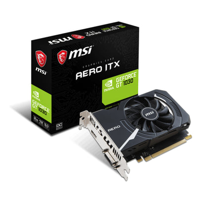 MSI GeForce GT 1030 AERO ITX 2G OC Graphics Card | Compact 2GB GDDR5 GPU for HD Playback, Light Gaming & Multimedia Acceleration