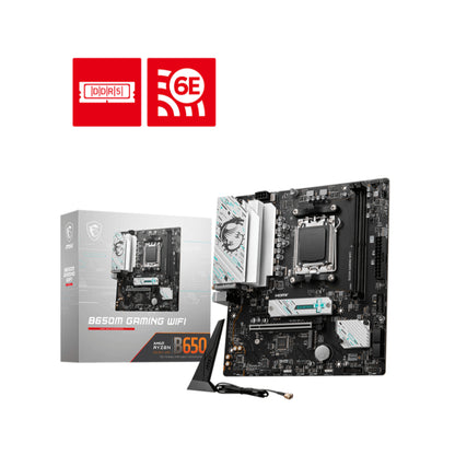 MSI B650M GAMING WIFI mATX Motherboard with AMD B650 Chipset, AM5 Socket, DDR5 Support, PCIe 4.0, Wi-Fi 6E, and Bluetooth 5.3