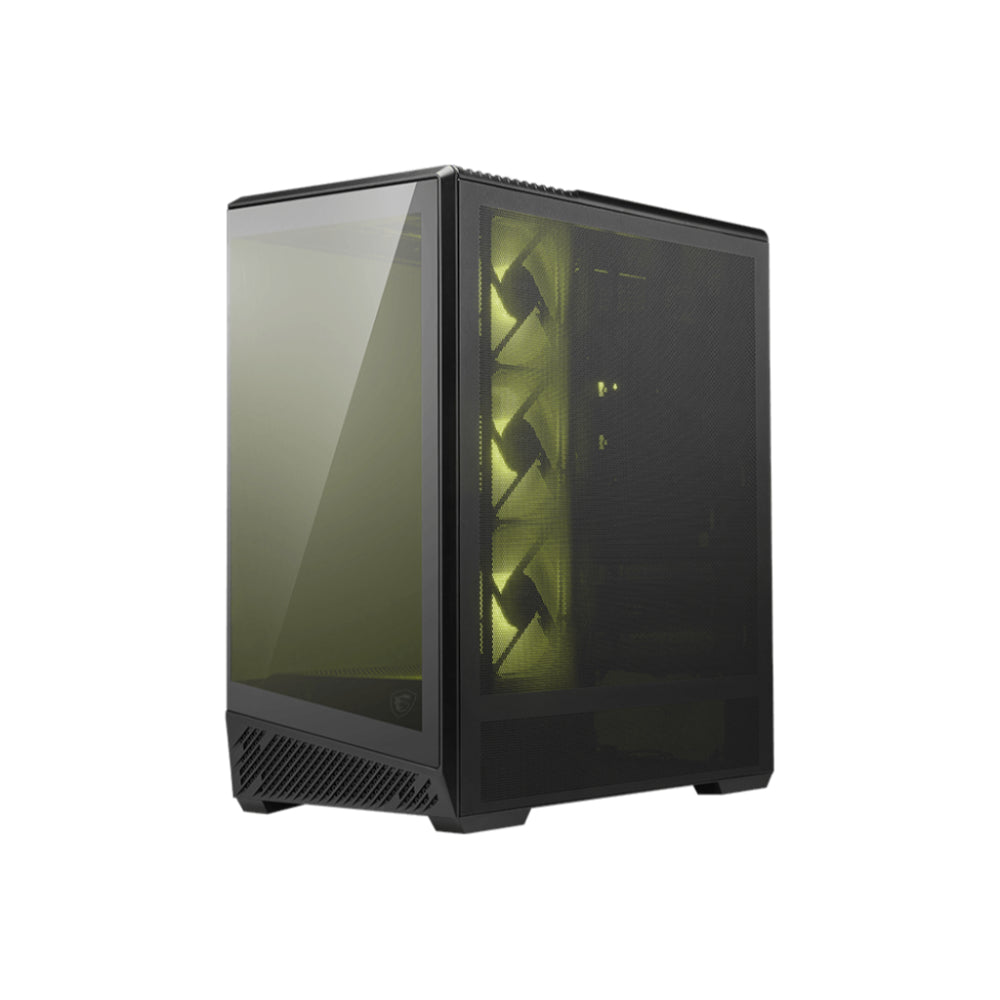 MSI MAG PANO 130R PZ | Mid-Tower Panoramic Gaming Case | Back-Connect PROJECT ZERO Ready | 270° Panoramic Display | 360mm Radiator Support | 4 × Pre-installed ARGB Fans | Rotatable GPU Bracket | Black | For Showcase Builds and High-Airflow Systems