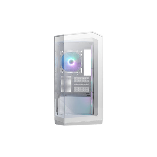 MSI MAG PANO M100R PZ | Micro-ATX Panoramic Gaming Case | 270° Glass Panel Display | 3 × Reverse-Blade ARGB Fans Pre-installed | GPU Clearance up to 390mm | USB-C Front I/O | Black | For Compact Showcase Builds and High-Airflow Systems