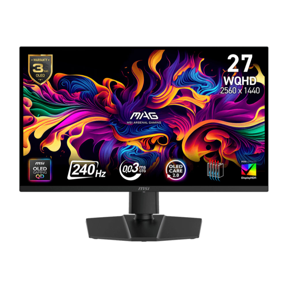 MSI MAG 273QP QD-OLED X24 | 27" WQHD QD-OLED Gaming Monitor | 240Hz, 0.03ms, HDR True Black 400, HDMI 2.1