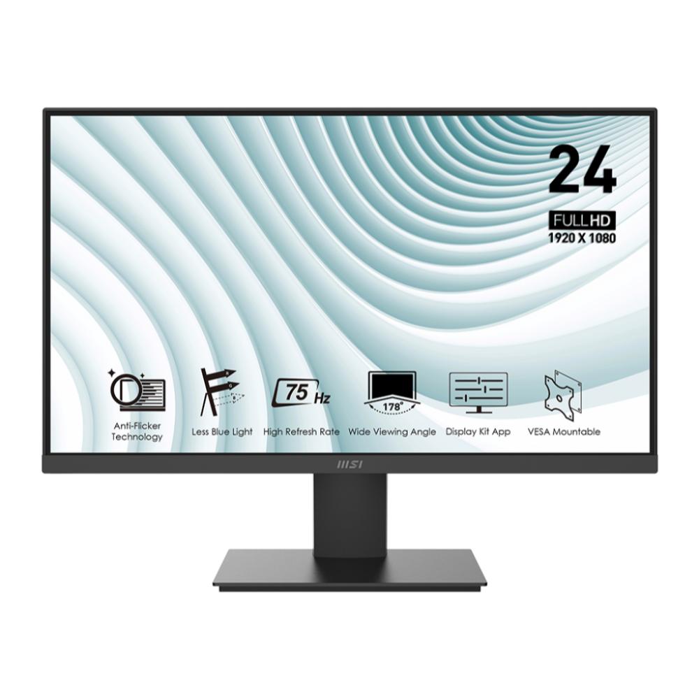 MSI PRO MP241X | 23.8" FHD VA Monitor | 75Hz | 4ms | 105% sRGB | HDMI & VGA | Anti-Glare | VESA