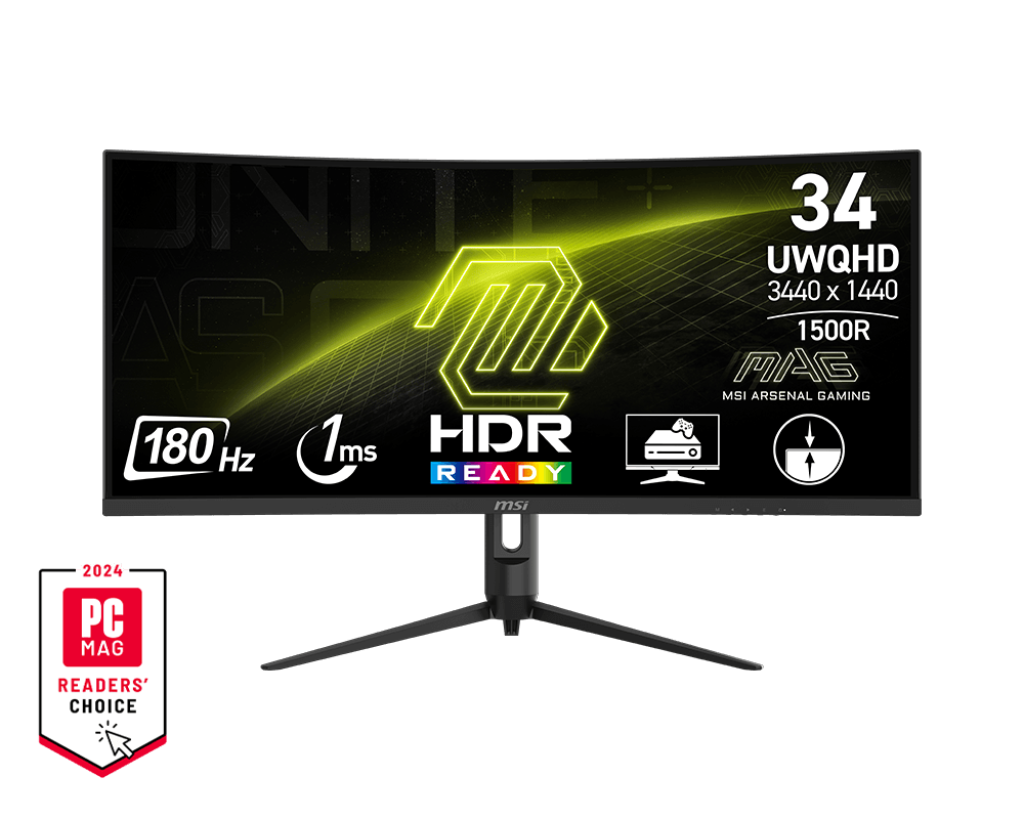 MSI MAG 342CQR E2 | 34" UWQHD 180Hz Curved Gaming Monitor