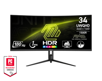 MSI MAG 342CQR E2 | 34" UWQHD 180Hz Curved Gaming Monitor