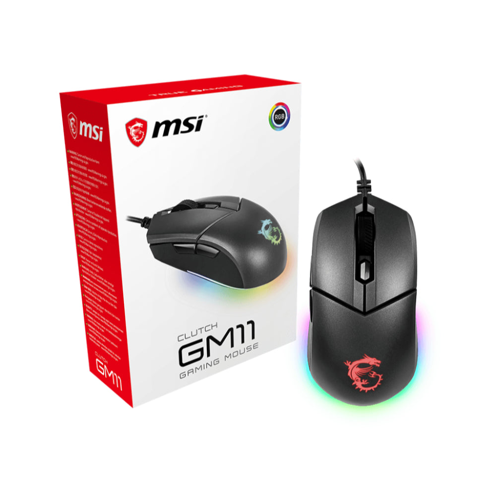 Precision Control Msi MSI CLUTCH GM11 RGB Gaming Mouse | Precision Control with Style and Du ...
