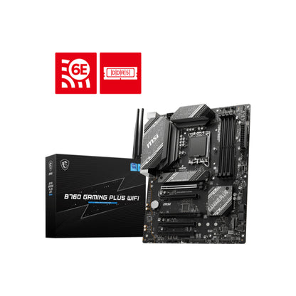 MSI B760 GAMING PLUS WIFI Motherboard with Intel B760 Chipset, LGA 1851 Socket, DDR5 Support, PCIe 5.0, Thunderbolt 4, Wi-Fi 7, and Bluetooth 5.4