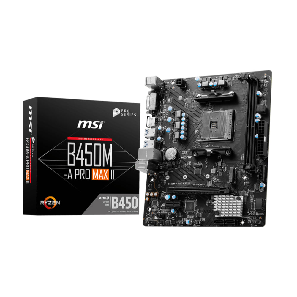 MSI B450M-A PRO MAX II Motherboard | AM4 Power and Performance in a Compact Form