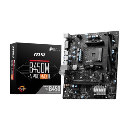 MSI B450M-A PRO MAX II Motherboard | AM4 Power and Performance in a Compact Form