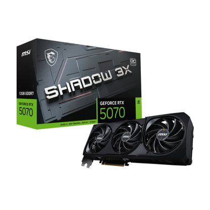 MSI GeForce RTX 5070 12G SHADOW 3X OC Graphics Card | Blackwell Architecture with 12GB GDDR7, DLSS 4 &Triple-Fan Cooling